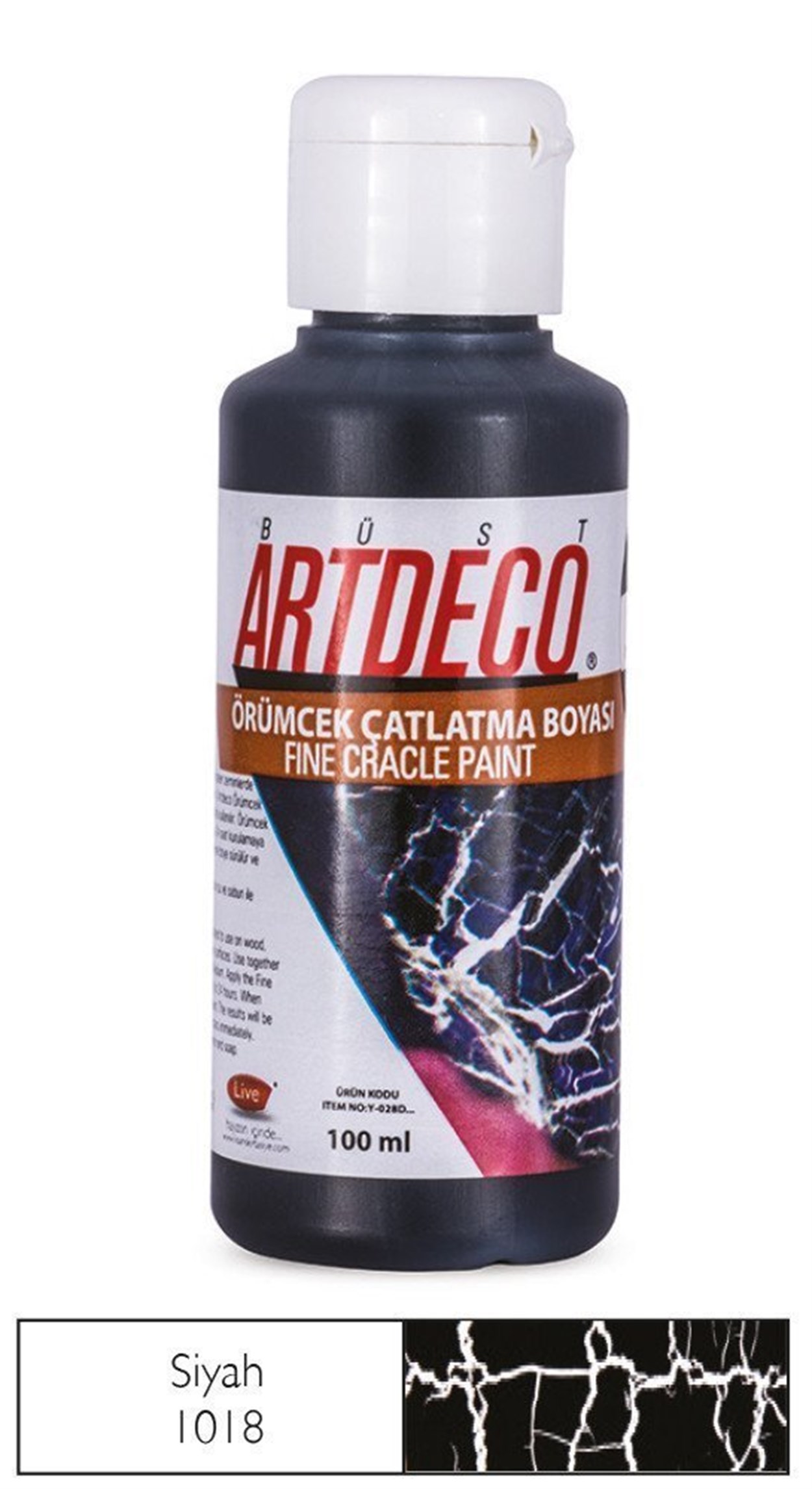 Artdeco Örümcek Çatlatma Boyası 100ml Siyah 1018