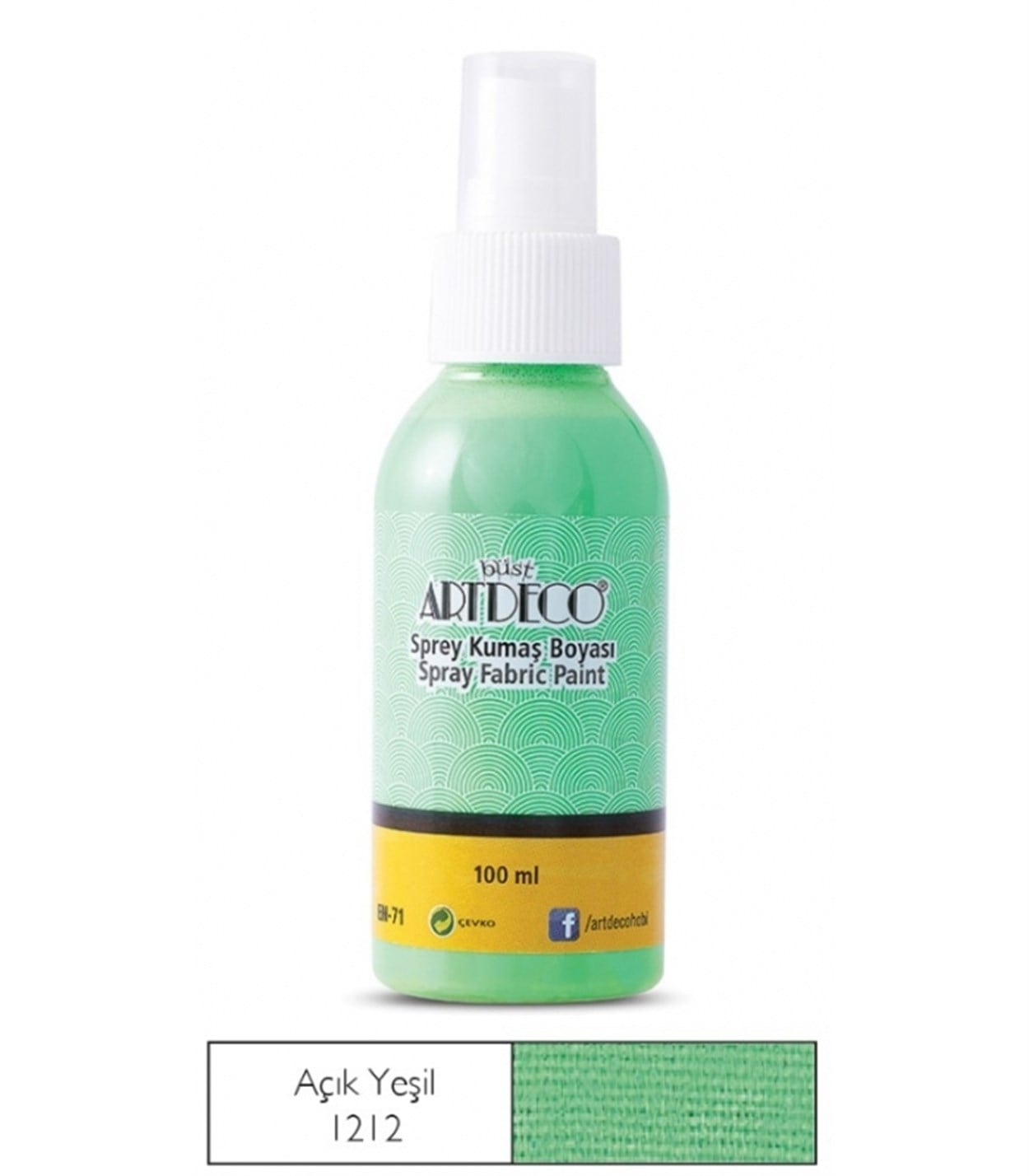 Artdeco Sprey Kumaş Boyası 100ml Açık Yeşil 1212