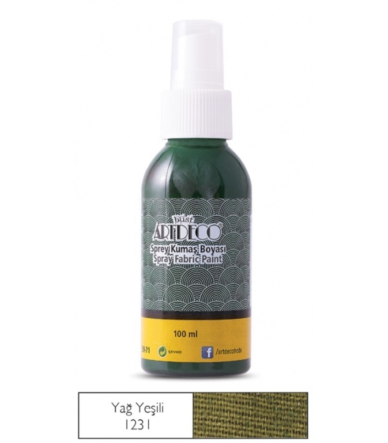 Artdeco Sprey Kumaş Boyası 100ml Yağ Yeşili 1231