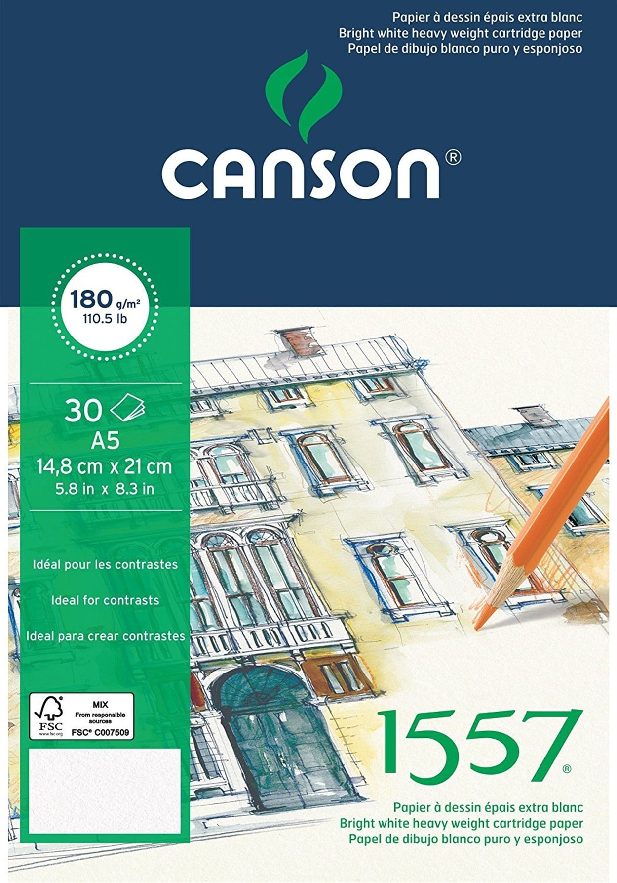 CANSON 1557 DESEN ÇİZİM BLOK A5 180 GR 20 YAPRAK