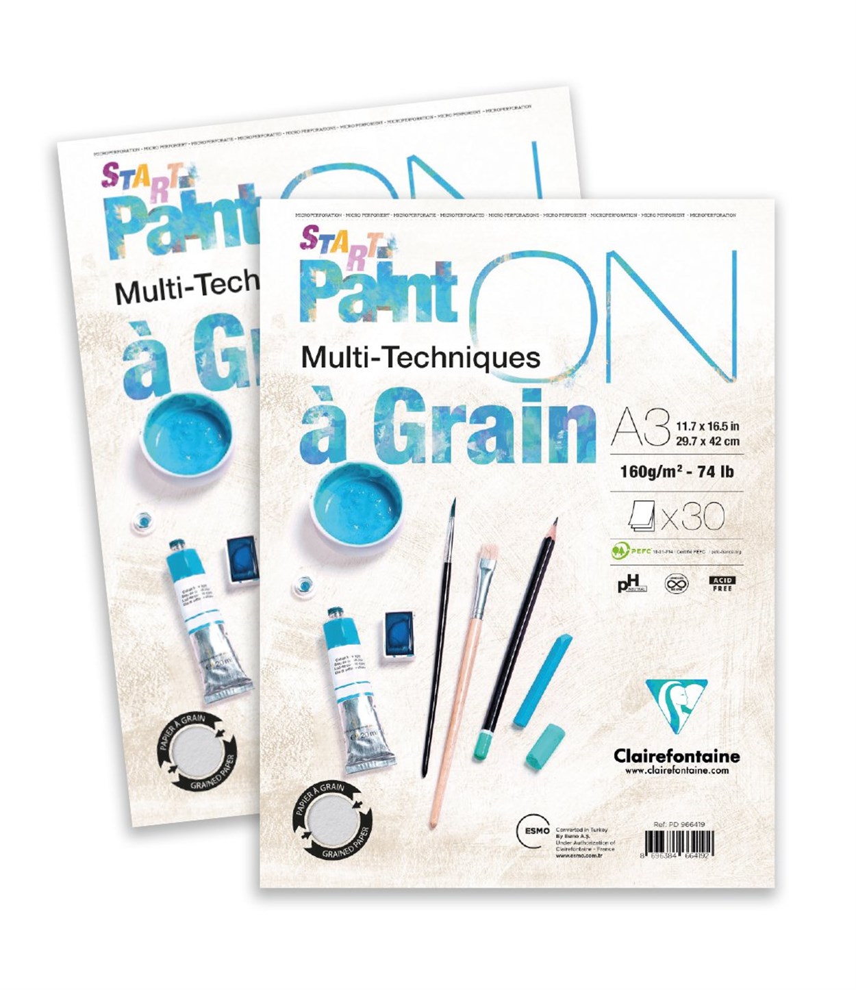 CLAIREFONTAINE PAINT-ON A GRAIN START A4 CM ÇİZİM BLOK 160 GR  30 YAPRAK RESİM DEFTERİ