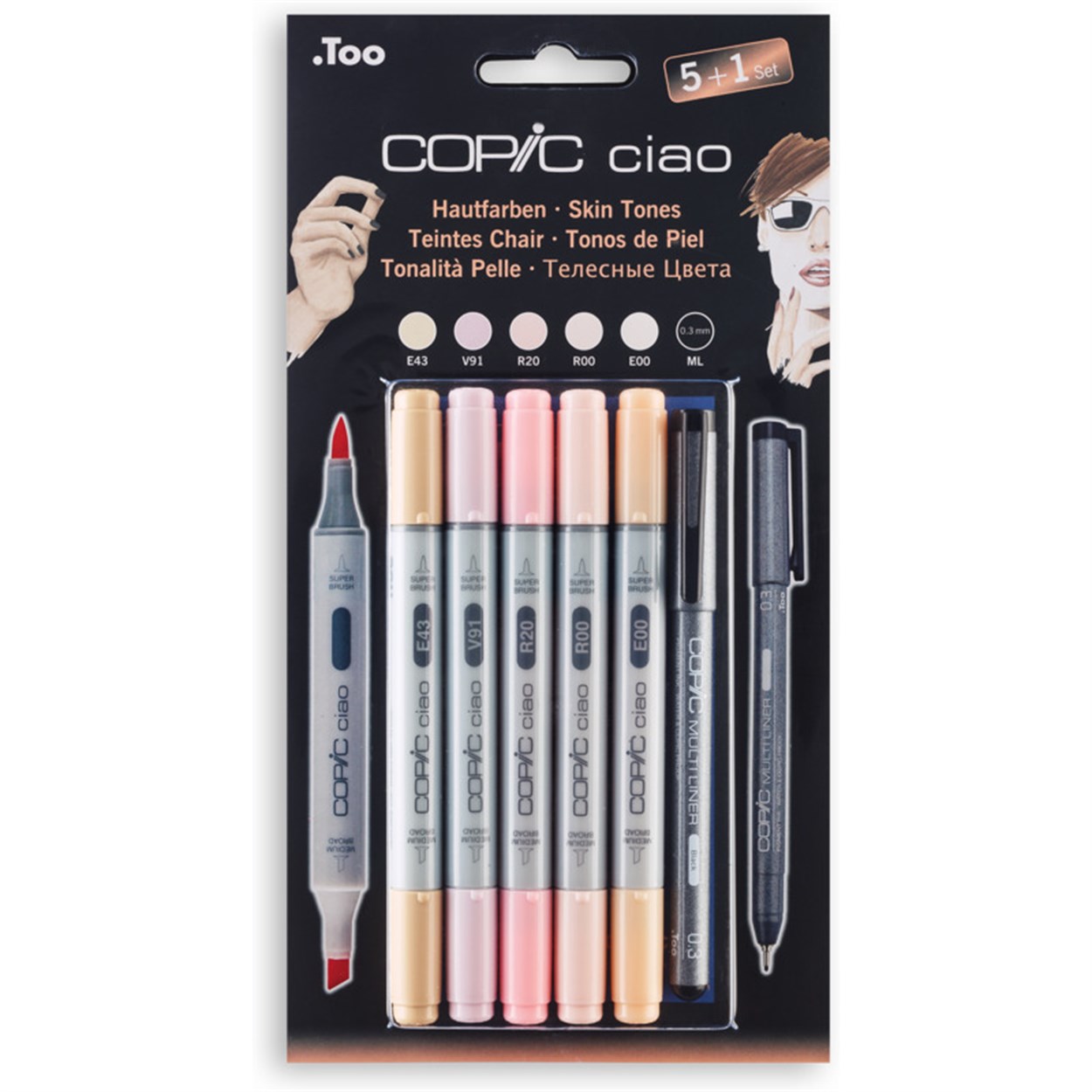 COPİC CİAO MARKER SET 5+1 SKİN TONES