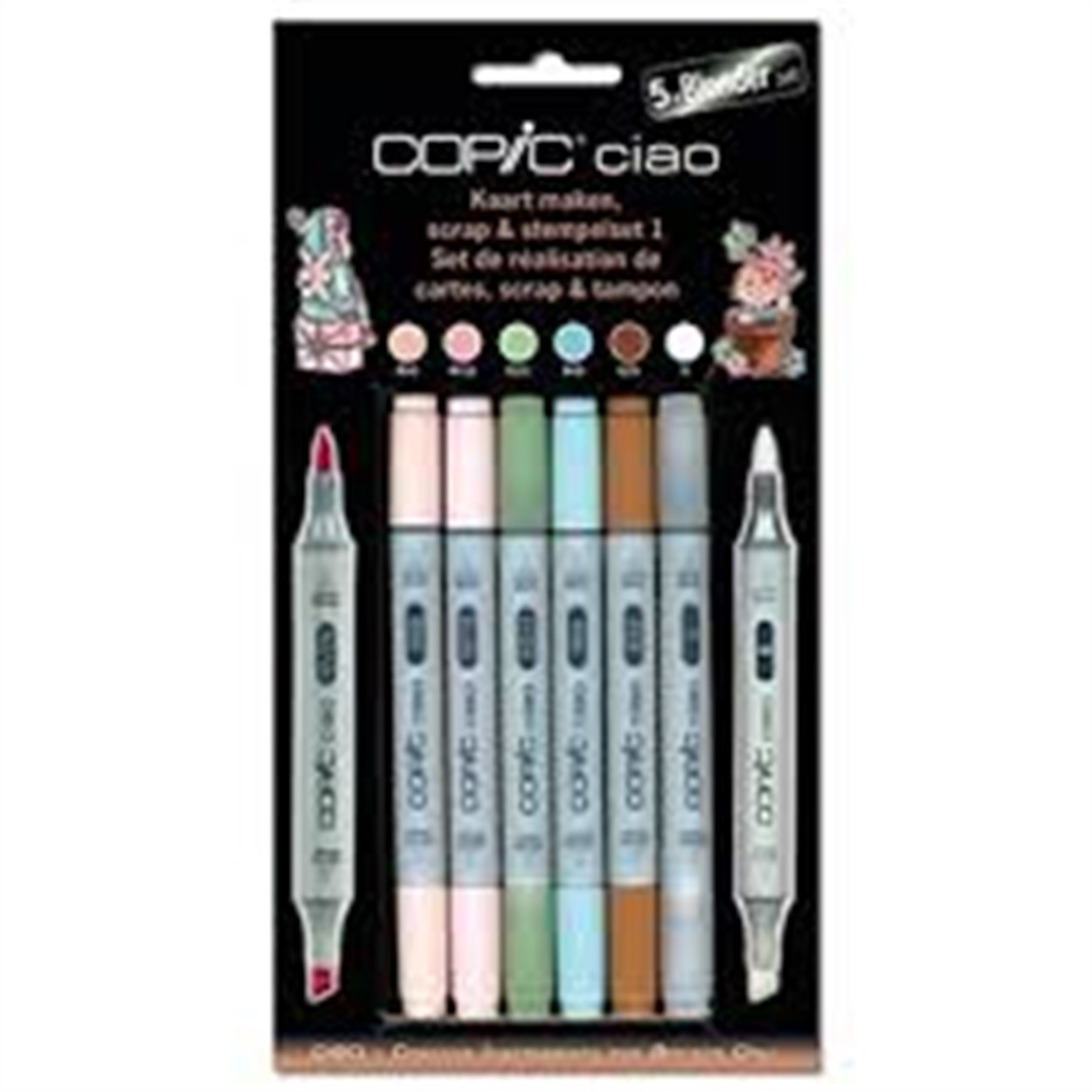 COPİC CİAO MARKER SET 5+BLENDER STEMPELSET 1