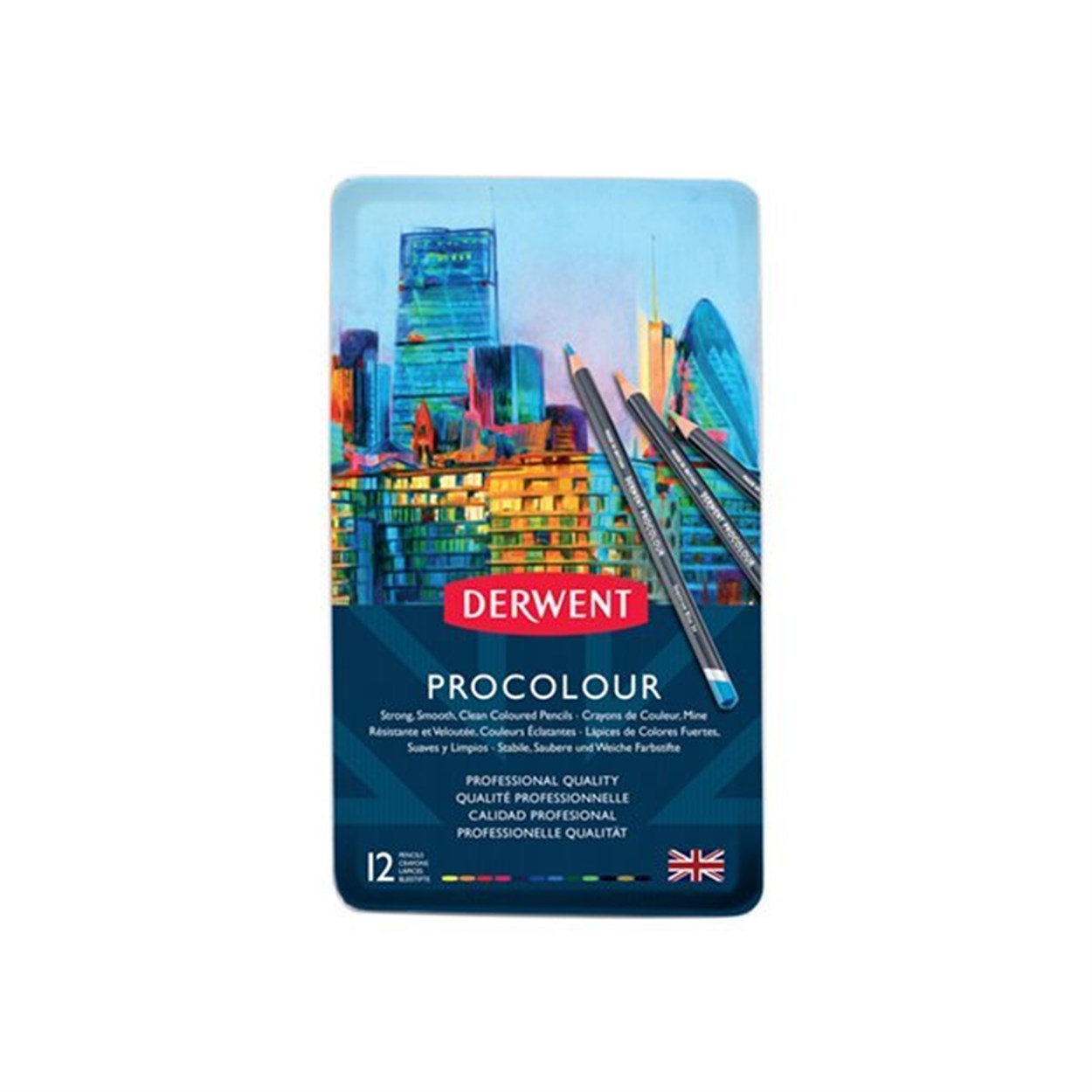 DERWENT PROCOLOUR KURUBOYA 12 Lİ SET TENEKE KUTU