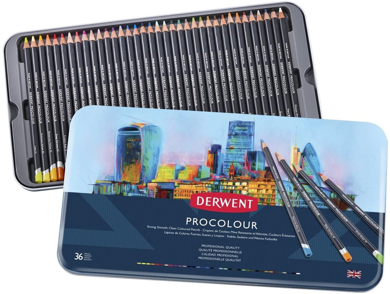 DERWENT PROCOLOUR KURUBOYA 36 LI SET TENEKE KUTU