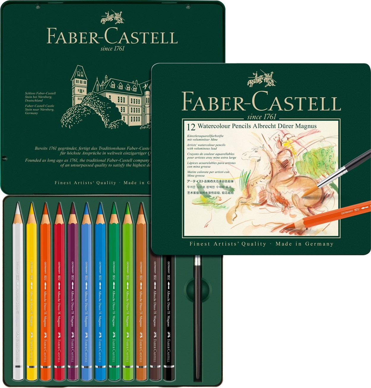 FABER CASTELL ALBRECHT DÜRER MAGNUS KURU-SULU BOYA KALEMİ SETİ 12 RENK