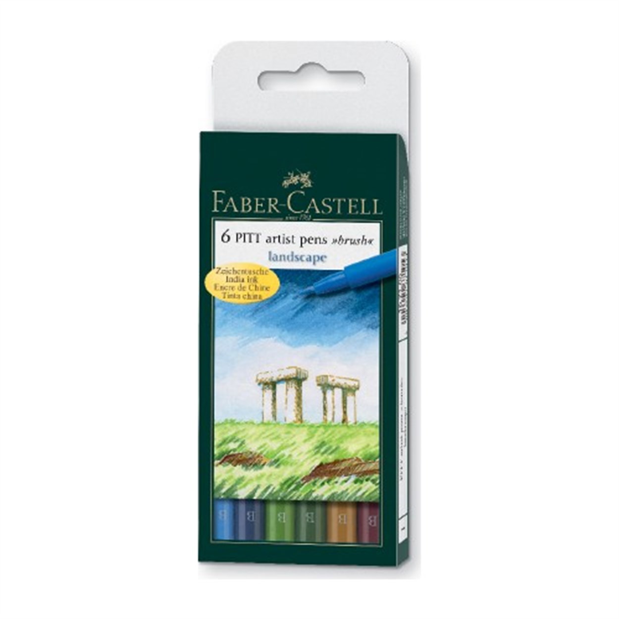 FABER CASTELL ARTIST PENS BRUSH SET MANZARA TONLARI 6'LI