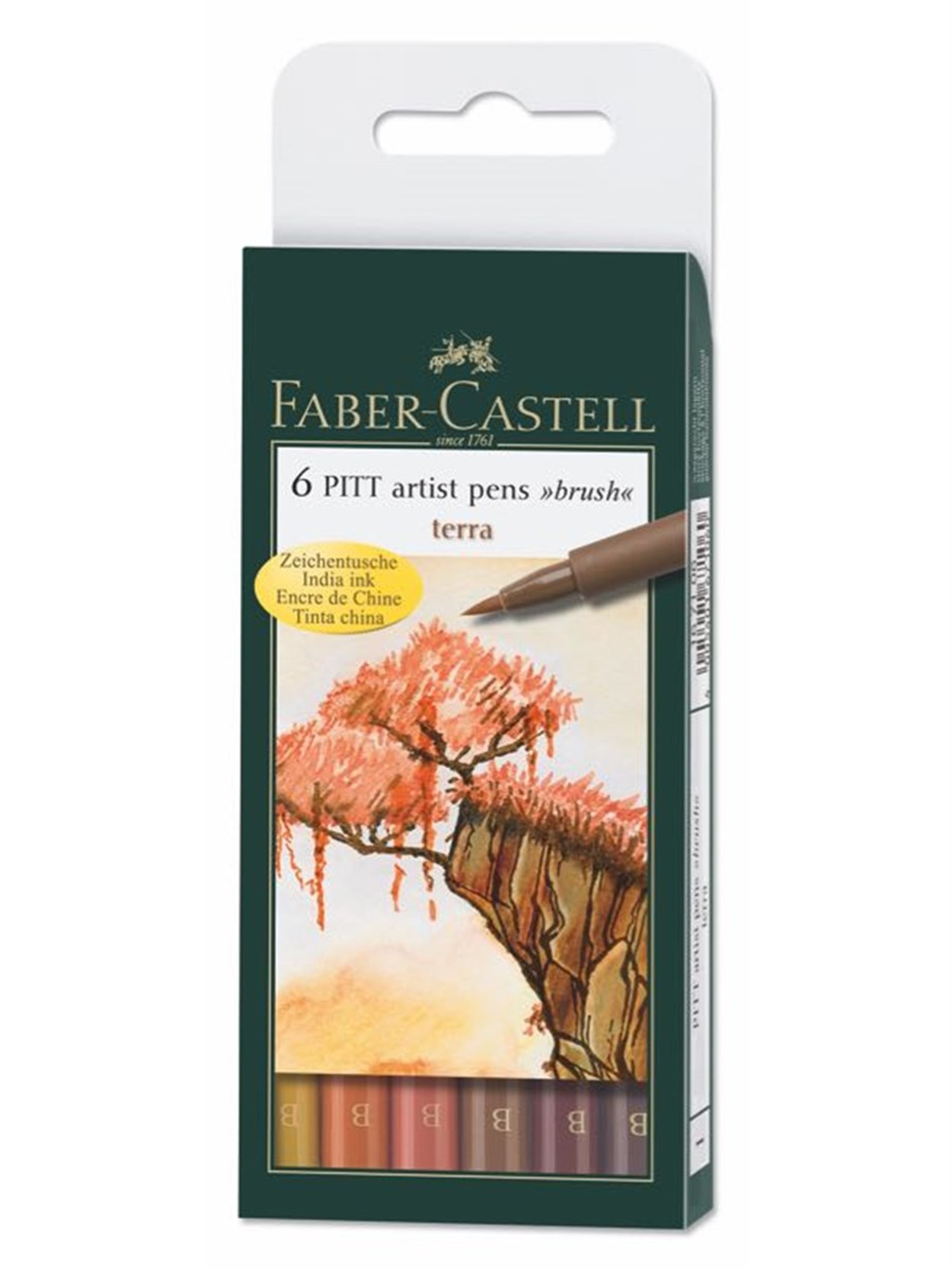 FABER CASTELL ARTIST PENS BRUSH SET TOPRAK TONLARI 6'LI