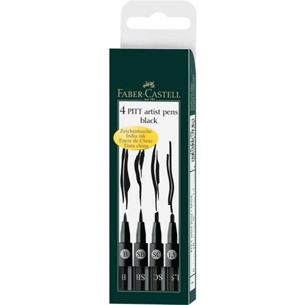 FABER CASTELL PITT ARTIST PENS BLACK 4'LÜ