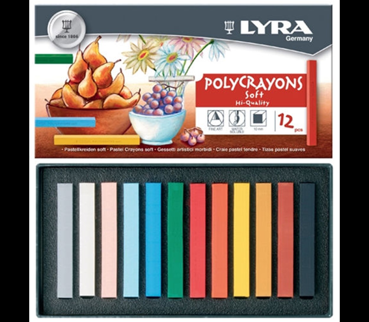 LYRA  Polycrayons Soft Toz Pastel 12'li