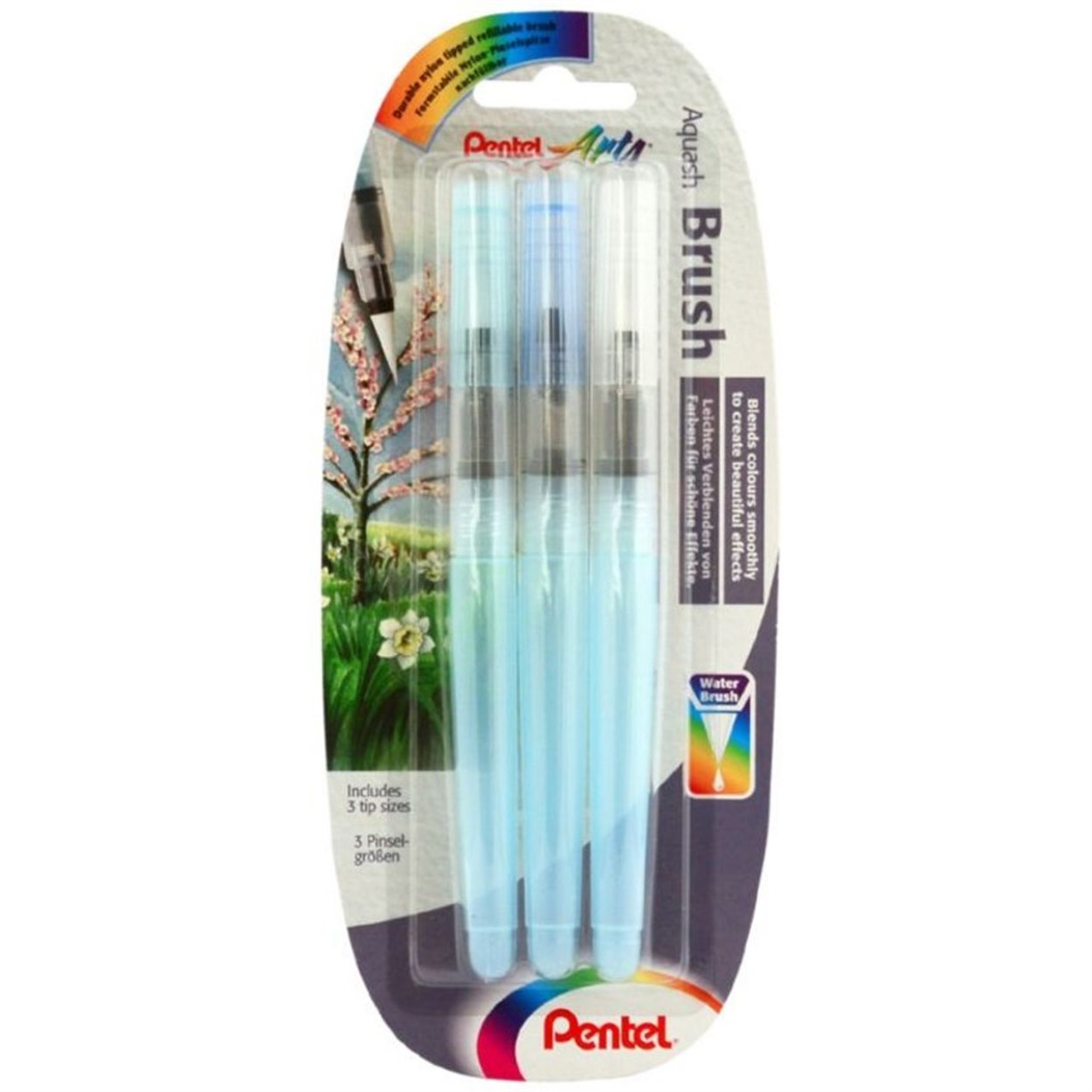 PENTEL AQUAASH 3 TİP BROAD-MEDIUM-FİNE SU HAZNELİ FIRÇA