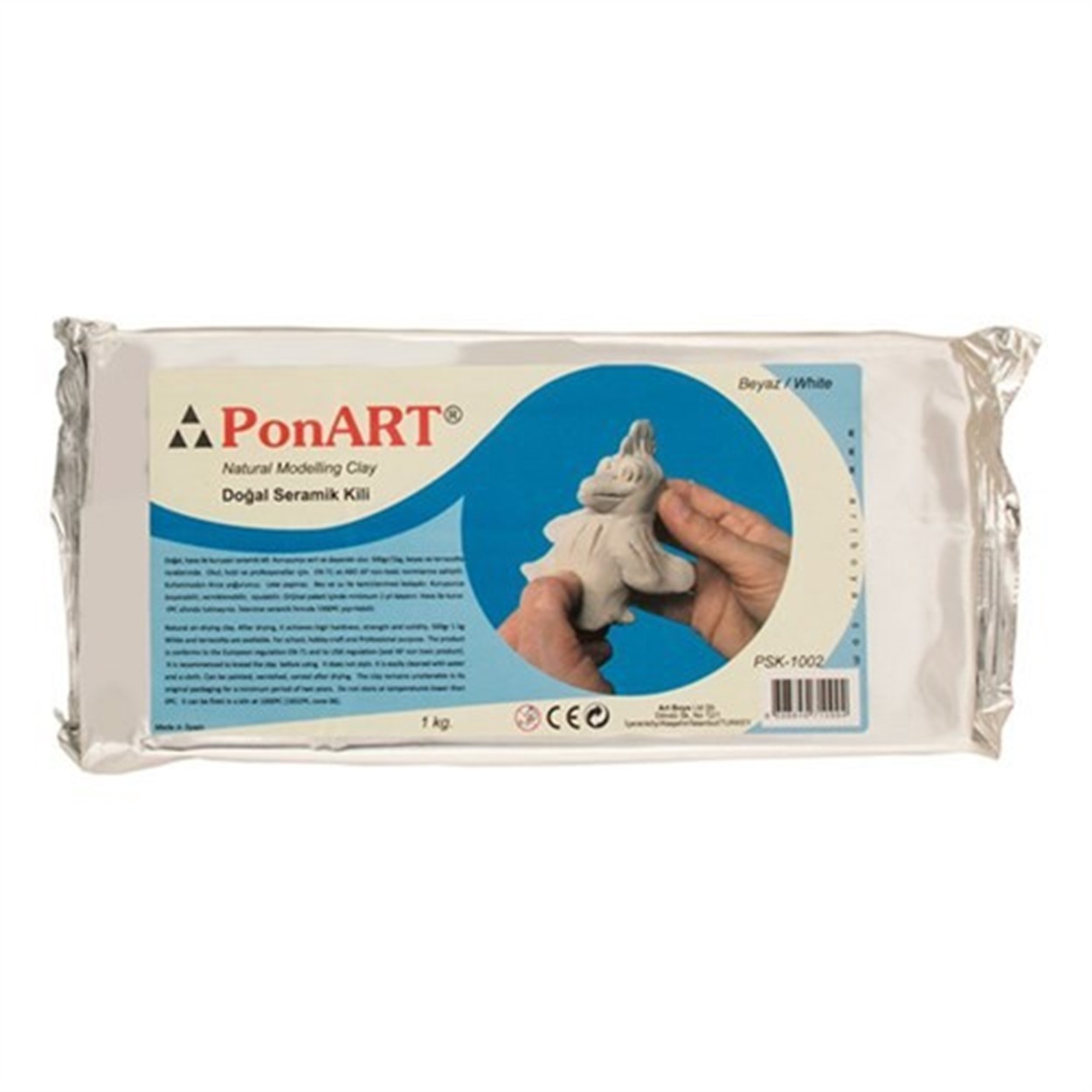 PONART DOĞAL SERAMİK KİLİ 1 KG BEYAZ