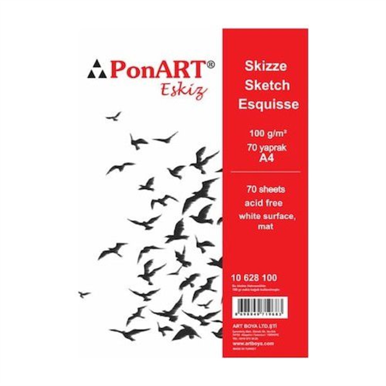 PONART ESKİZ DEFTERİ A4 100 GR 70 YAPRAK