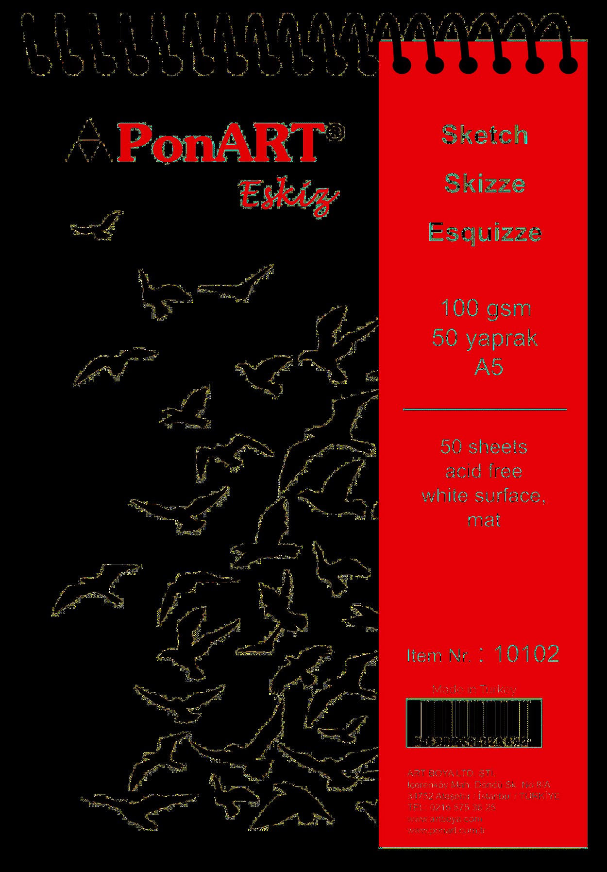 PONART ESKİZ DEFTERİ A5 100 GR 50 YAPRAK