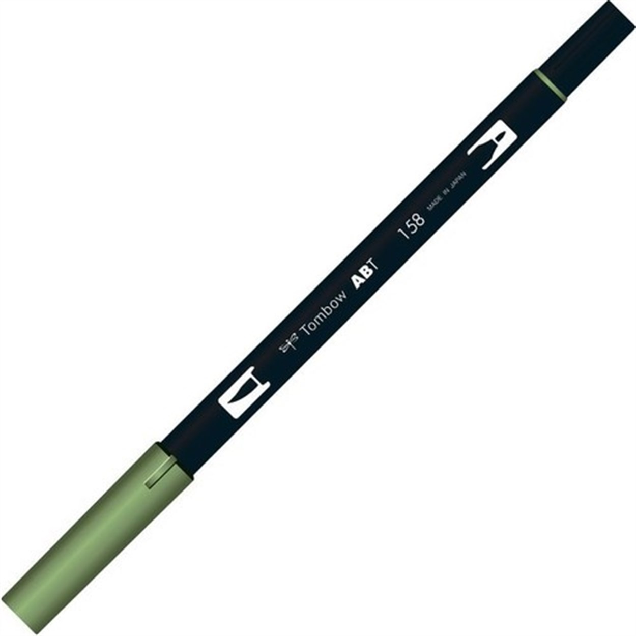 Tombow AB-T Dual Brush Grafik Kalemi Dark Olive 158