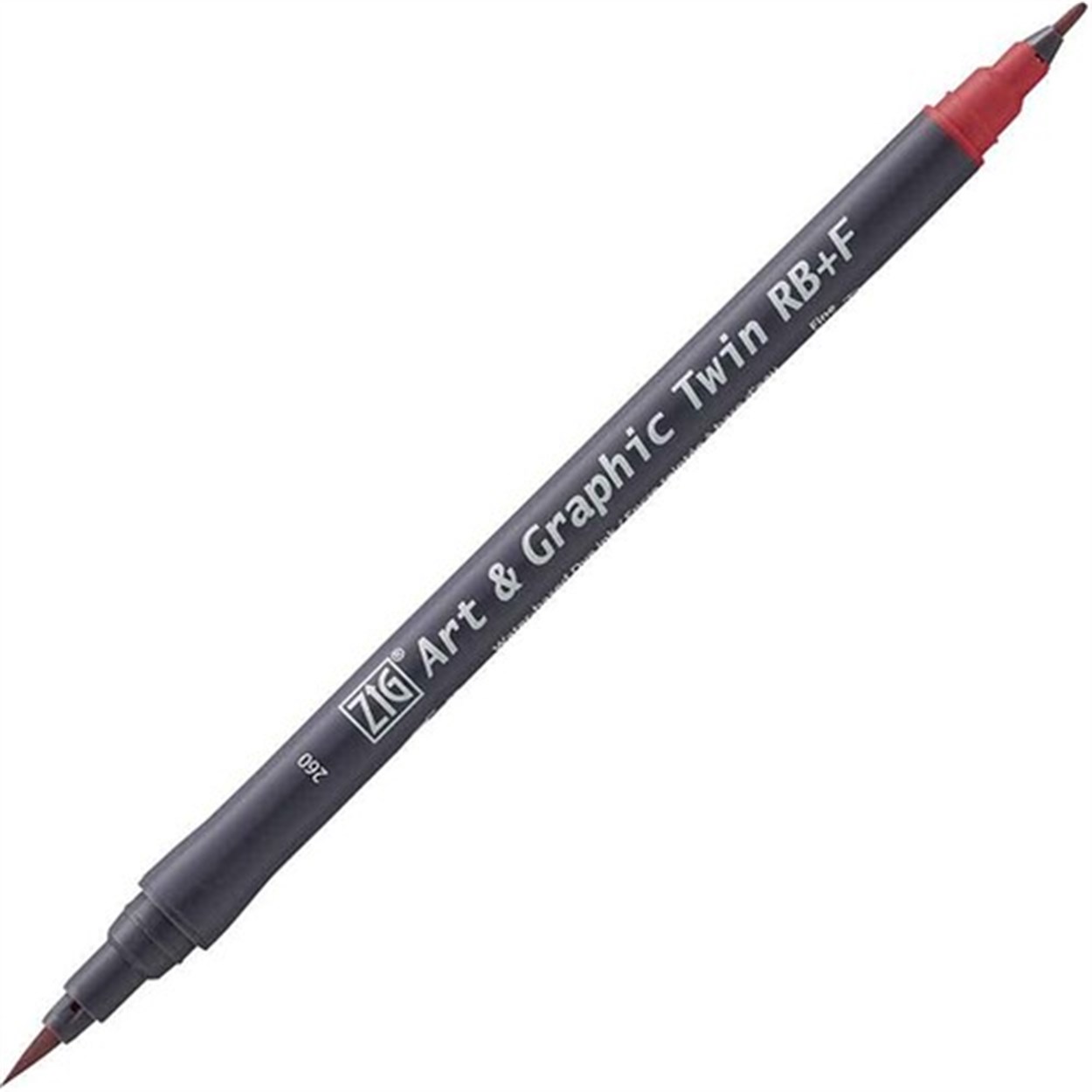 ZIG ART&GRAPHIC TWIN RB+F ÇİFT UÇLU ÇİZİM KALEMİ TUT-95 260 DEEP RED