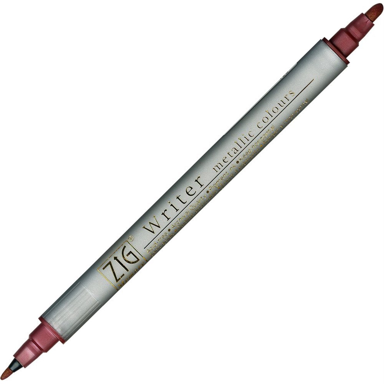 ZIG ÇİFT UÇLU DAVETİYE KALEMİ METALİK MS-8000 126 RED
