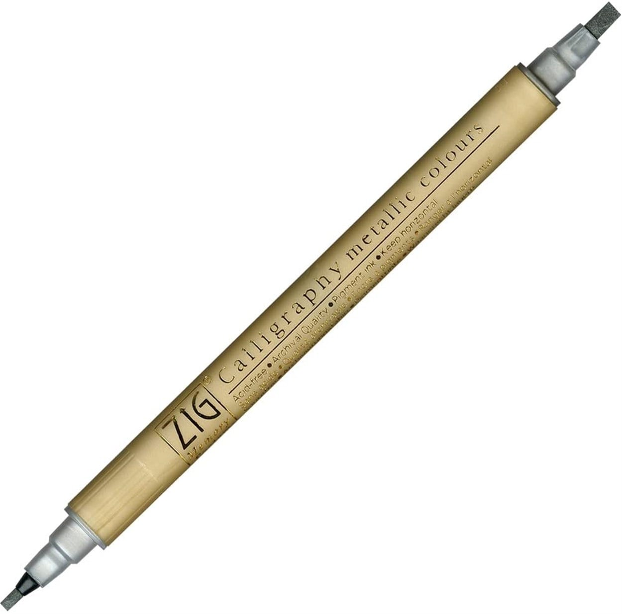 ZIG ÇİFT UÇLU KALİGRAFİ VE DAVETİYE KALEMİ METALİK MS-8400 102 SILVER