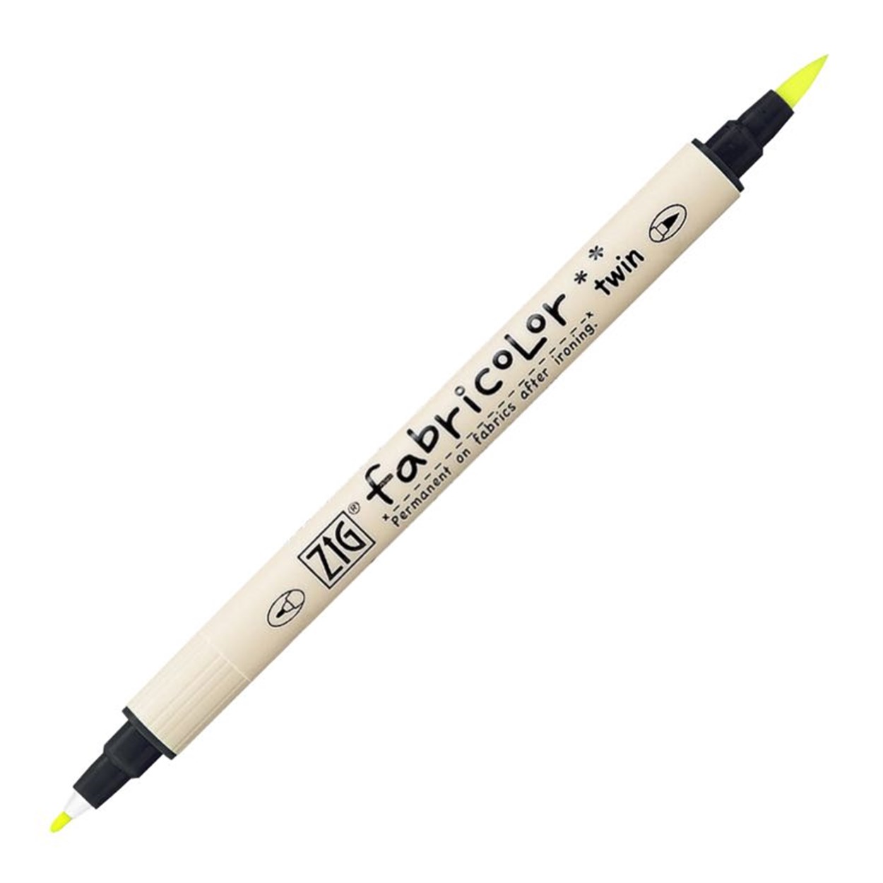 ZIG FABRICOLOR TWIN ÇİFT UÇLU KUMAŞ KALEMİ TC-4000 001 FL.YELLOW