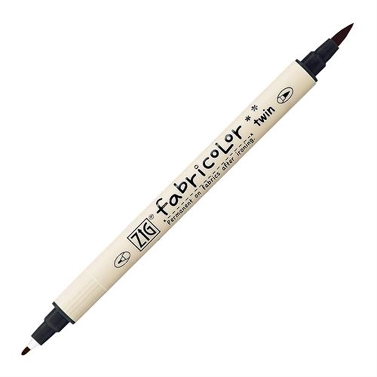 ZIG FABRICOLOR TWIN ÇİFT UÇLU KUMAŞ KALEMİ TC-4000 010 BLACK