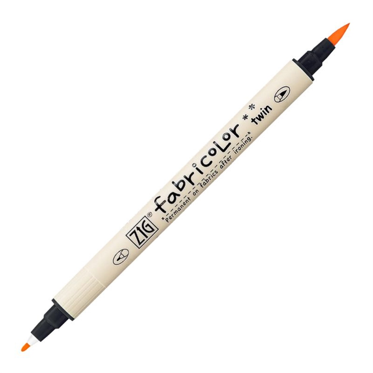 ZIG FABRICOLOR TWIN ÇİFT UÇLU KUMAŞ KALEMİ TC-4000 002 FL.ORANGE