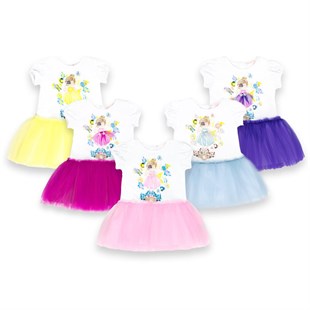Baby Rose Kız Baskılı Tütülü Elbise