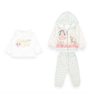 Baby Rose Palyaço Kız Baskılı Hırka Pantolonlu Kız Takım