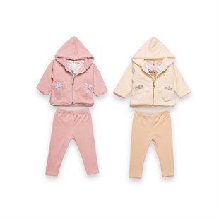 Baby Rose Welsoft Cepli Kapşonlu Hıraklı 3'Lü Takım