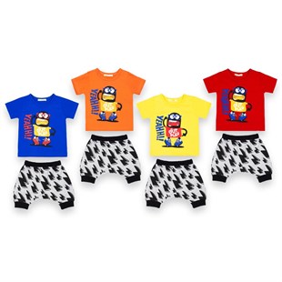 Baby Rose Yeahh!! Baskılı T-Short Ve Şimşek Baskılı Şort