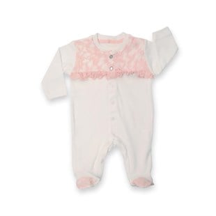 Bebbemini Dantelli Kız Bebek Tulum