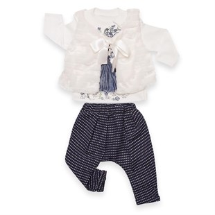 Boncuk Baby Peluş Yelekli Kız Takım