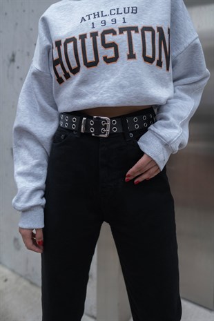 Siyah Klasik Mom Jean