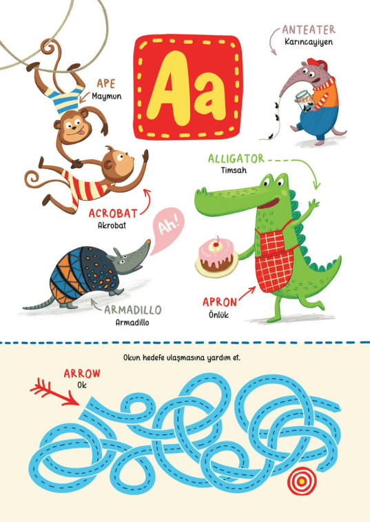 Adan Zye Eğlenceli Resimlerle İngilizce 200 Kelime | 3 Yaş Üzeri 