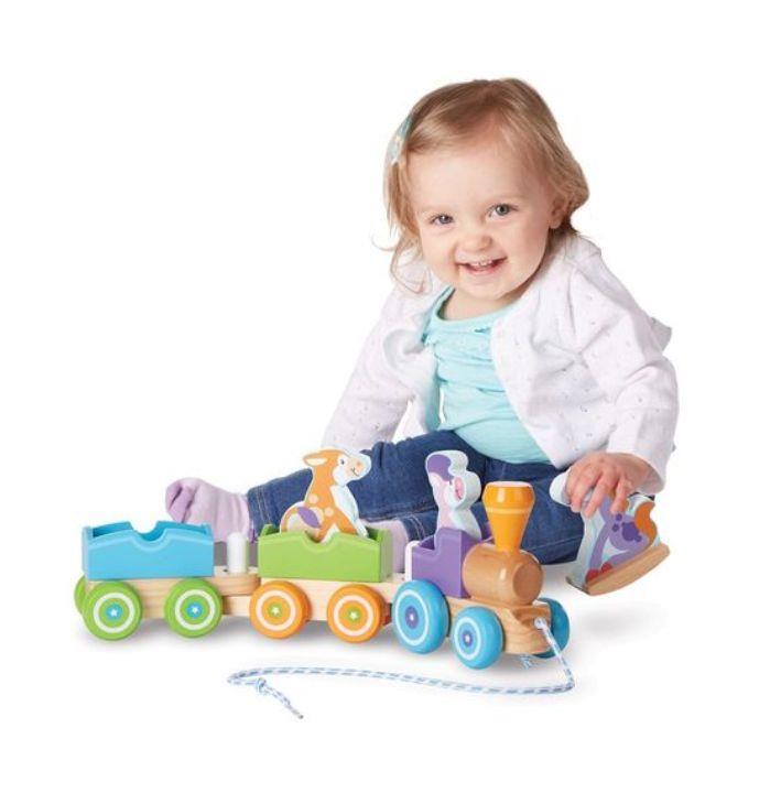 Ahşap Çek Çek Tren - Sallanan Çiftlik Hayvanları | Melissa&Doug 18+ Ay