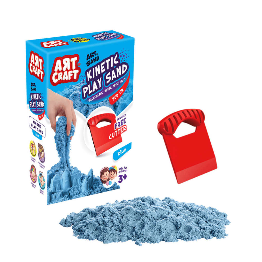Aksesuarlı Mavi Kinetik Oyun Kumu 500 gr | Arf Craft Dede