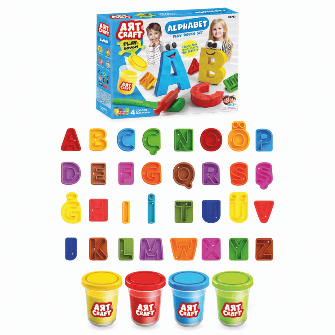 Alfabe Hamur Seti 224 gr | 3+ Yaş Dede Marka Art Craft