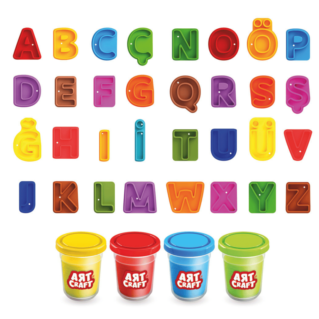 Alfabe Hamur Seti 224 gr | 3+ Yaş Dede Marka Art Craft