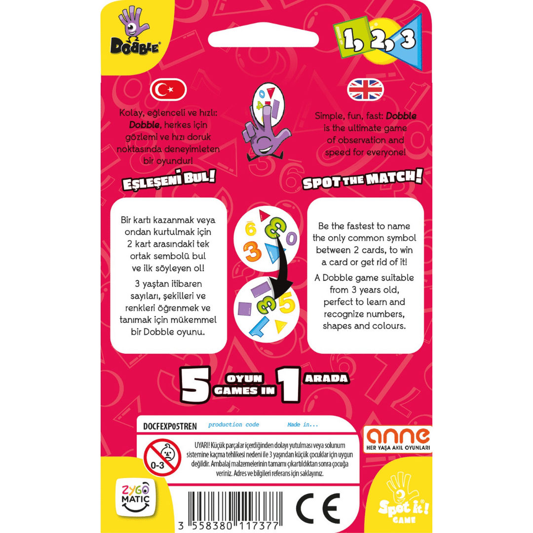 Dobble 1,2,3 Eco Sayılar | 3+ Yaş