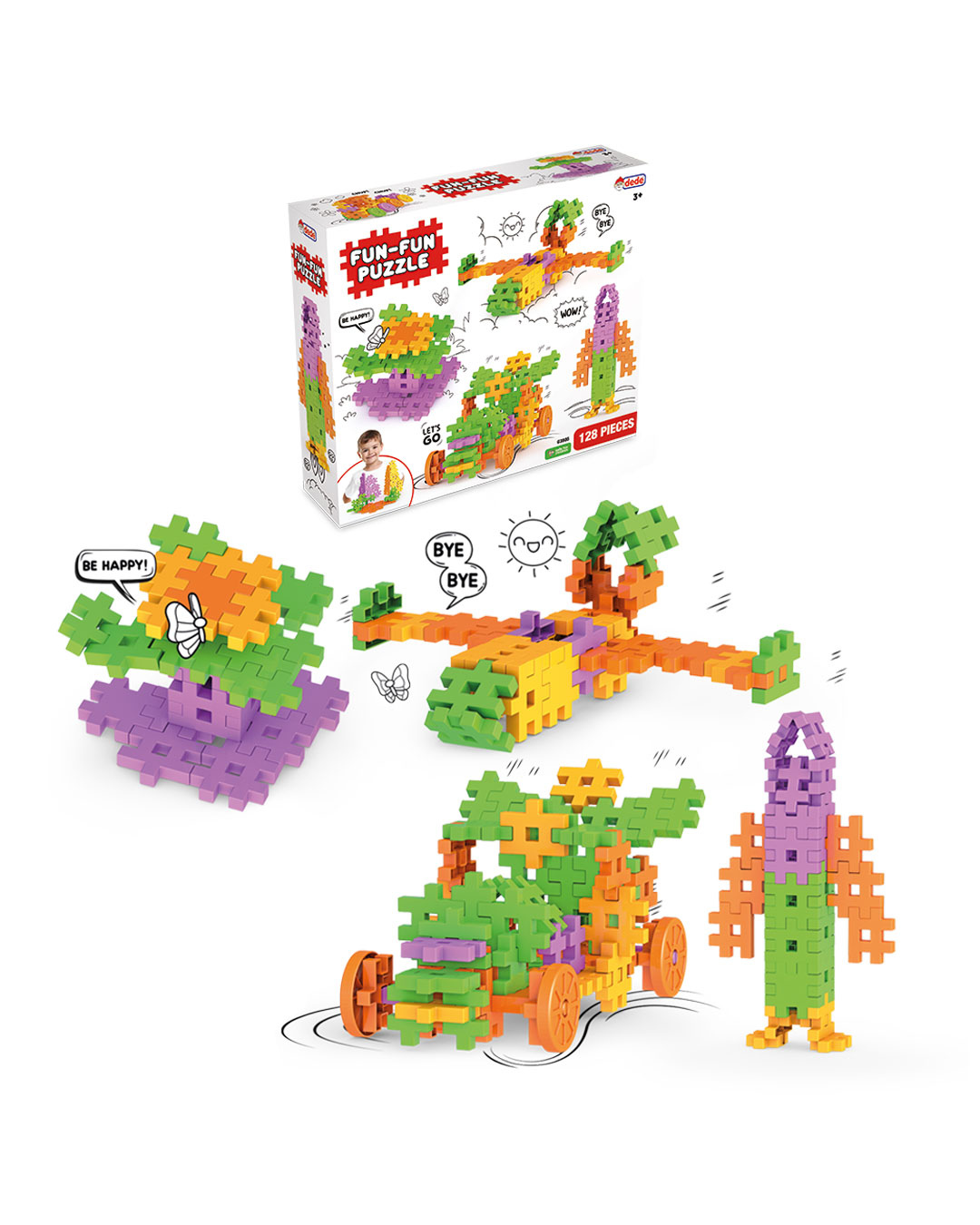 Fun Fun Puzzle 128 Parça 3+ Yaş | Dede Marka