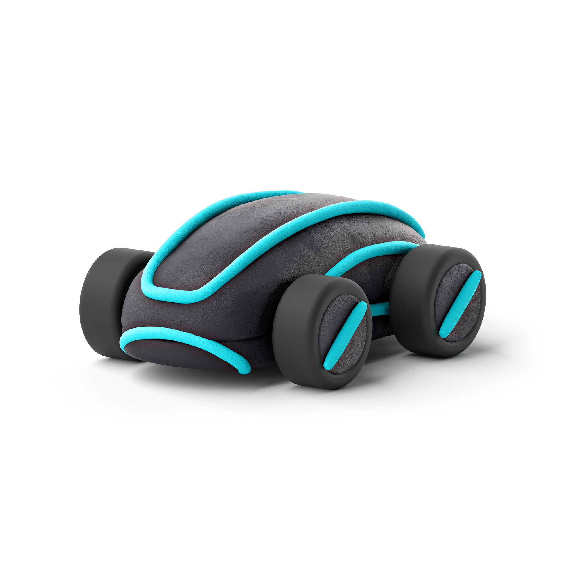 Hava ile Kuruyan Kil (2li kutu) - Mavi  Siber Araba | Hey Clay 3+ Yaş