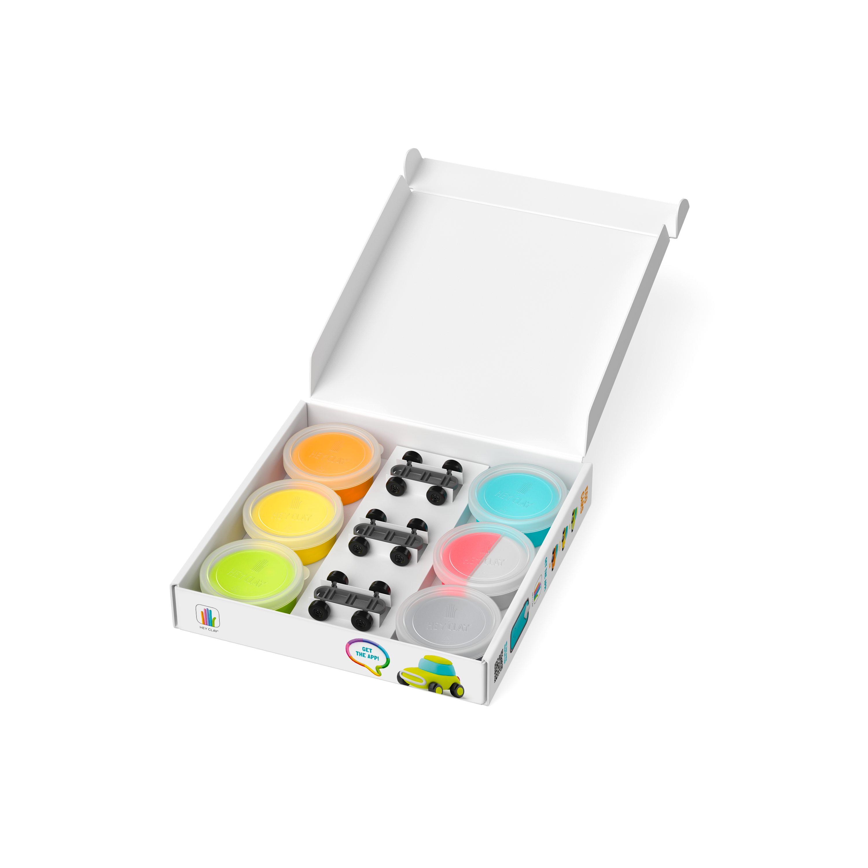 Hava ile Kuruyan Kil (6lı kutu) - Eko Arabalar Hey Clay | 3+ Yaş