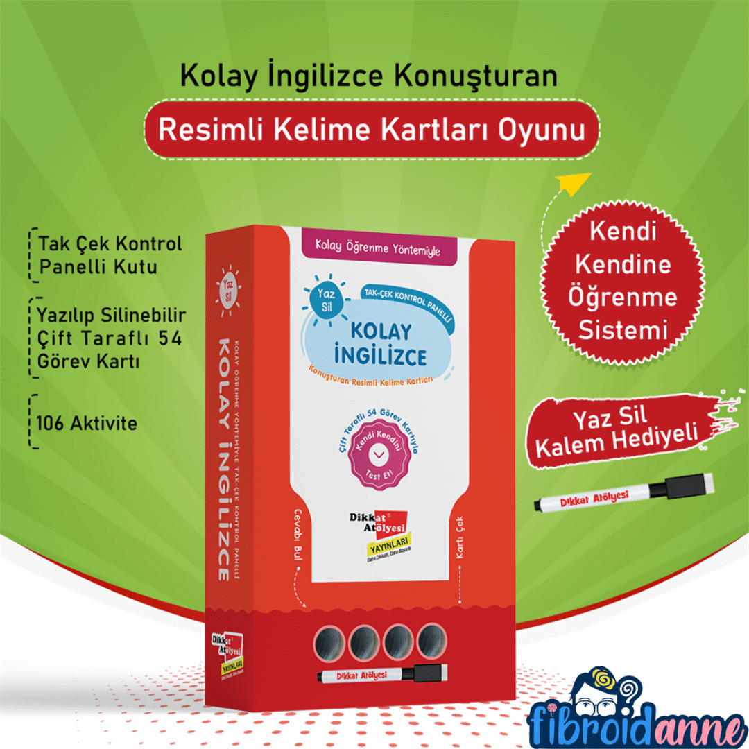 Kolay İngilizce Konuşturan Resimli Kartları Oyunu | 