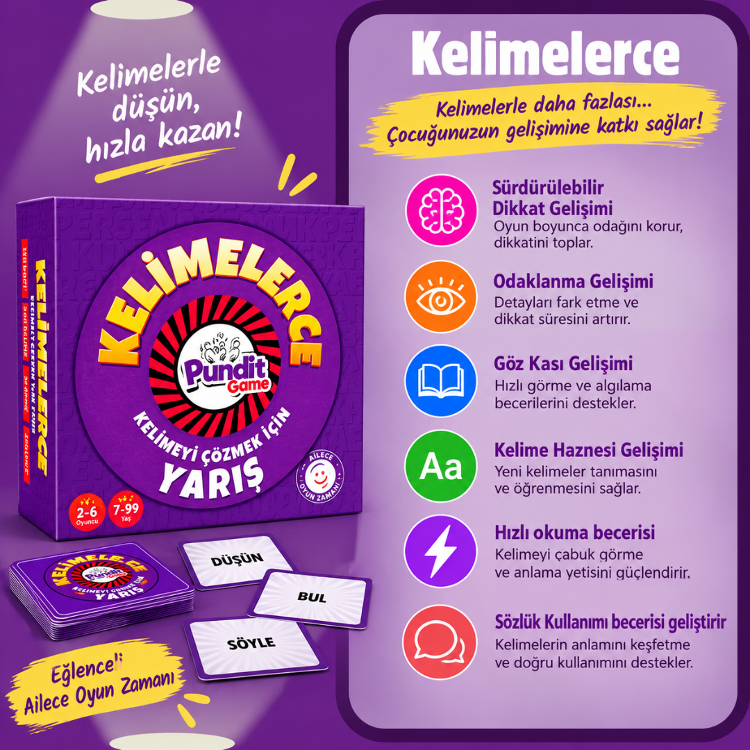 Sweet Sweep & Kelimelerce 2li Eğitim ve Zeka Oyunu Paketi | Dikkat, Odaklanma ve Kelime Gelişimi