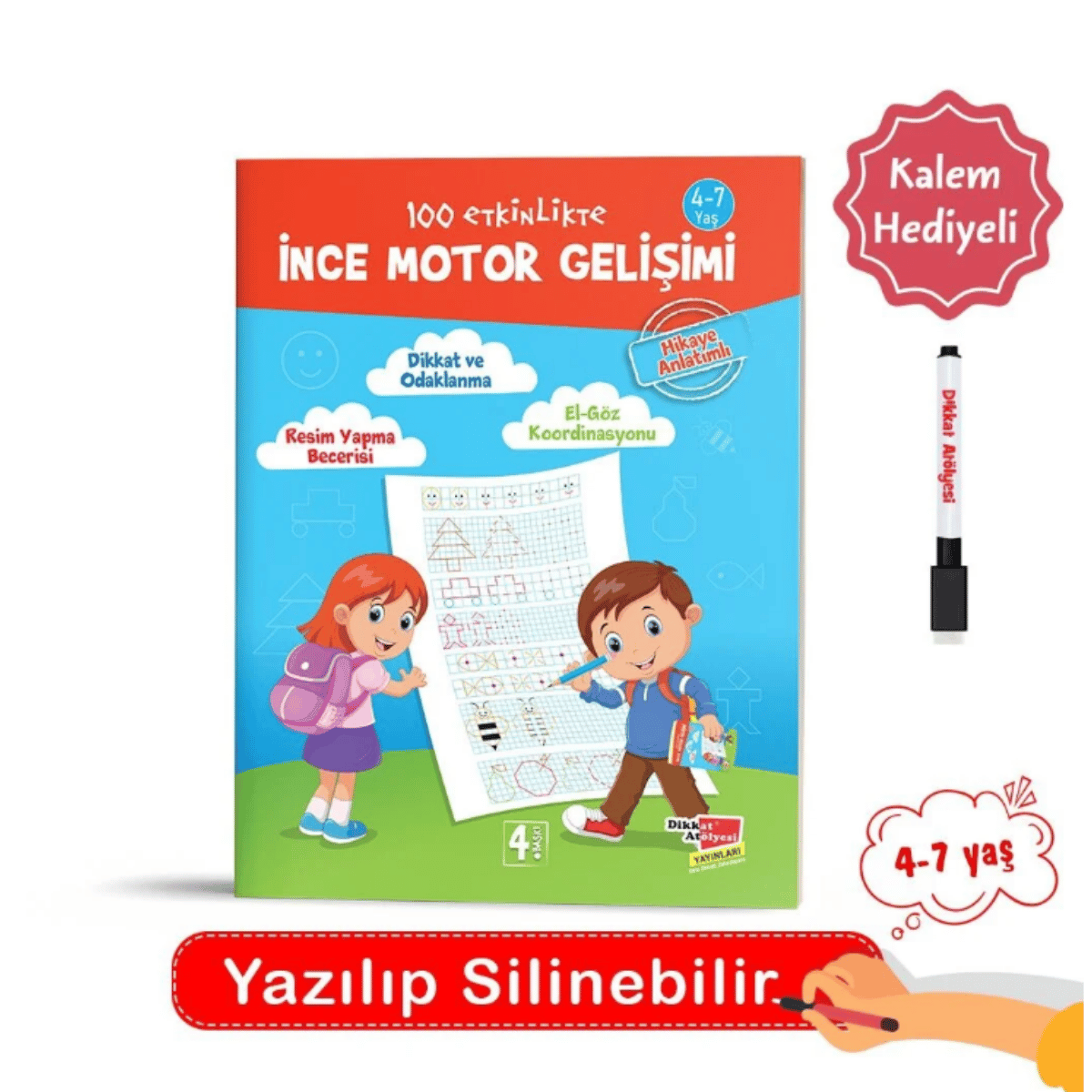 Yaz Sil 100 Etkinlikte İnce Motor Gelişimi Hikaye Anlatımlı