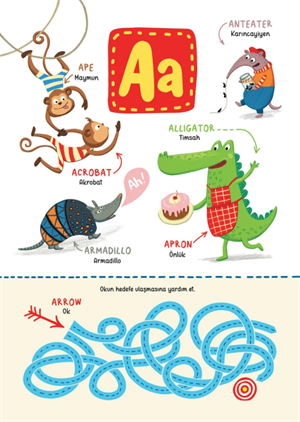 Adan Zye Eğlenceli Resimlerle İngilizce 200 Kelime | 3 Yaş Üzeri 