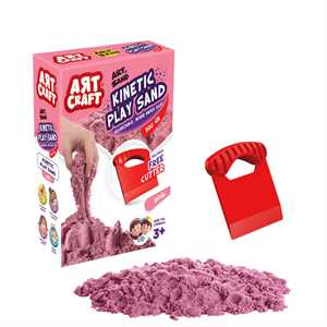 Aksesuarlı Kinetik Oyun Kumu Pembe 500 gr 3+ Yaş | Art Craft Dede Marka