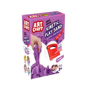 Aksesuarlı Kinetik Oyun Kumu Mor 500 gr | 3+ Yaş Art Craft Dede Marka