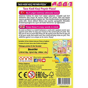 Taco Kedi Keçi Peynir Pizza Kutu Oyunu| Blue Orange 5-99 Yaş
