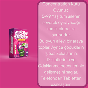 Concentration Kutu Oyunu  | İşitsel Zeka Geliştiren Kutu Oyunu  5-99 Yaş | Pundit Game 