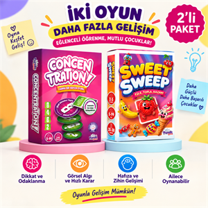 Concentration & Sweet Sweep 2'li Eğitim ve Zeka Oyunu Paketi | Dikkat, Hafıza ve Odaklanma